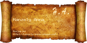 Hanzely Anna névjegykártya